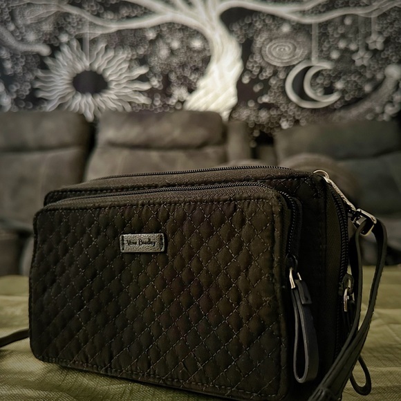 Vera Bradley Other - Vera Bradley Black Quilted Toiletry Bag with wallet card